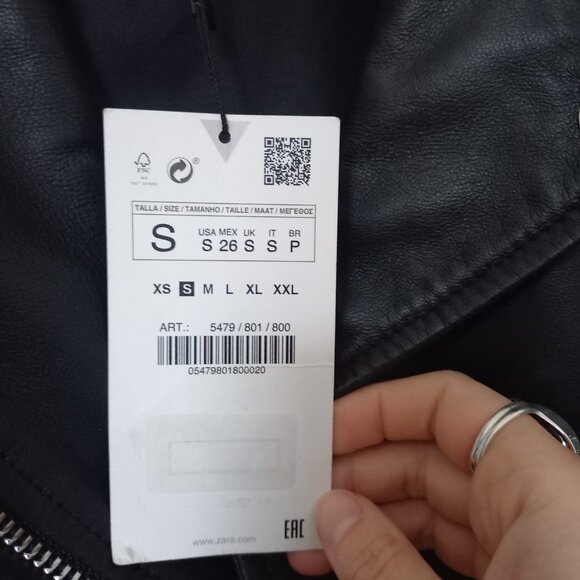 Genuine sheep leather biker jacket from Zara - Picture 2 of 7